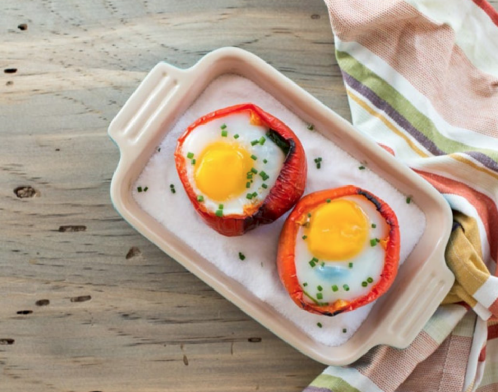 Pečené papriky se špenátem a vejci - Jak zhubnout v menopauze